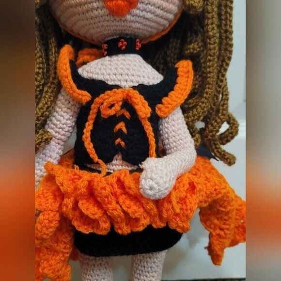 22" Halloween Witch Astrid Doll Crochet New Handmade - Picture 8 of 10